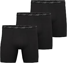 New Balance Men's No Fly Boxer Brief Underwear with Jacquard Waistband, Breathable Lightweight, Moisture Wicking (3 Pack)