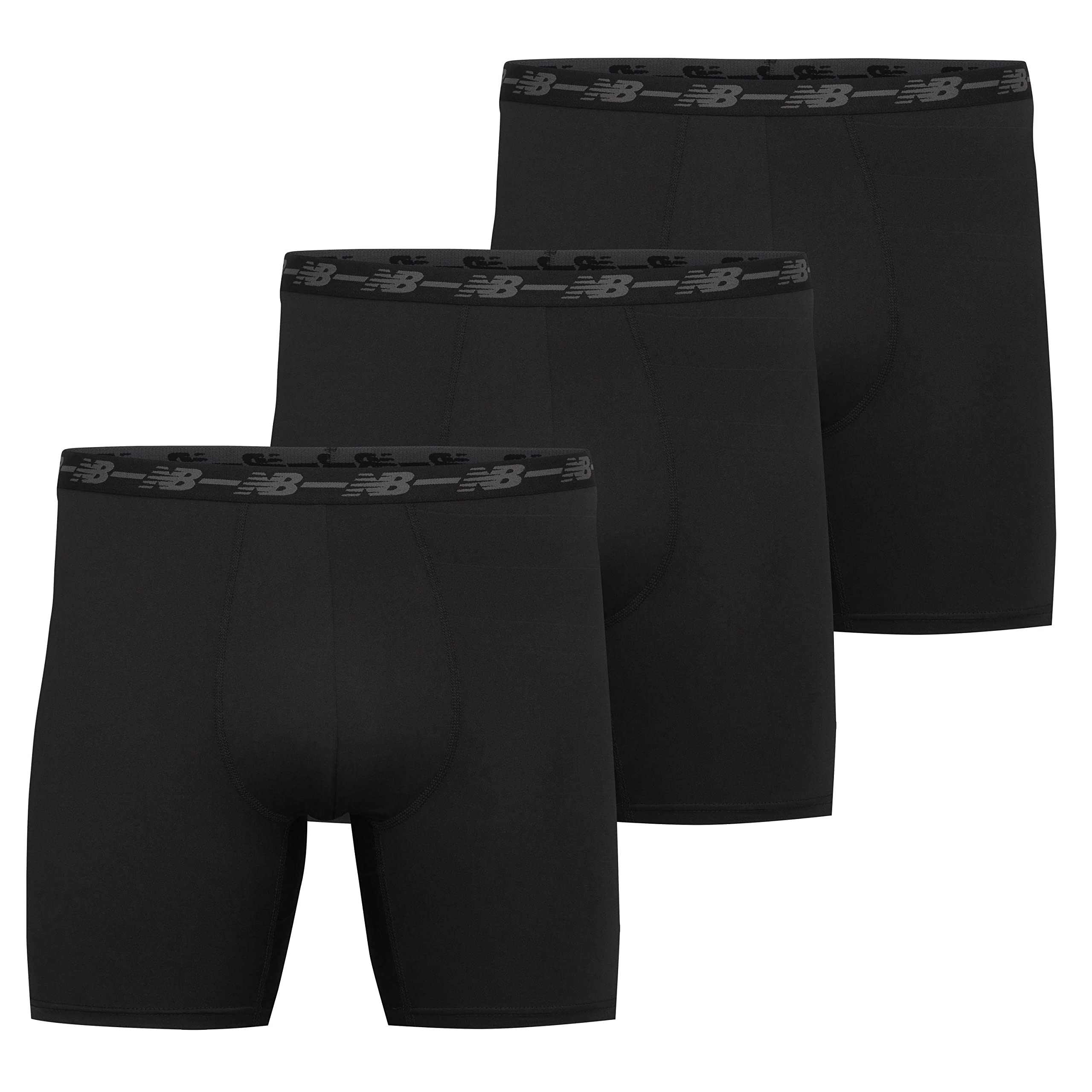 Men's No Fly Boxer Brief Underwear with Jacquard Waistband, Breathable Lightweight, Moisture Wicking (3 Pack)