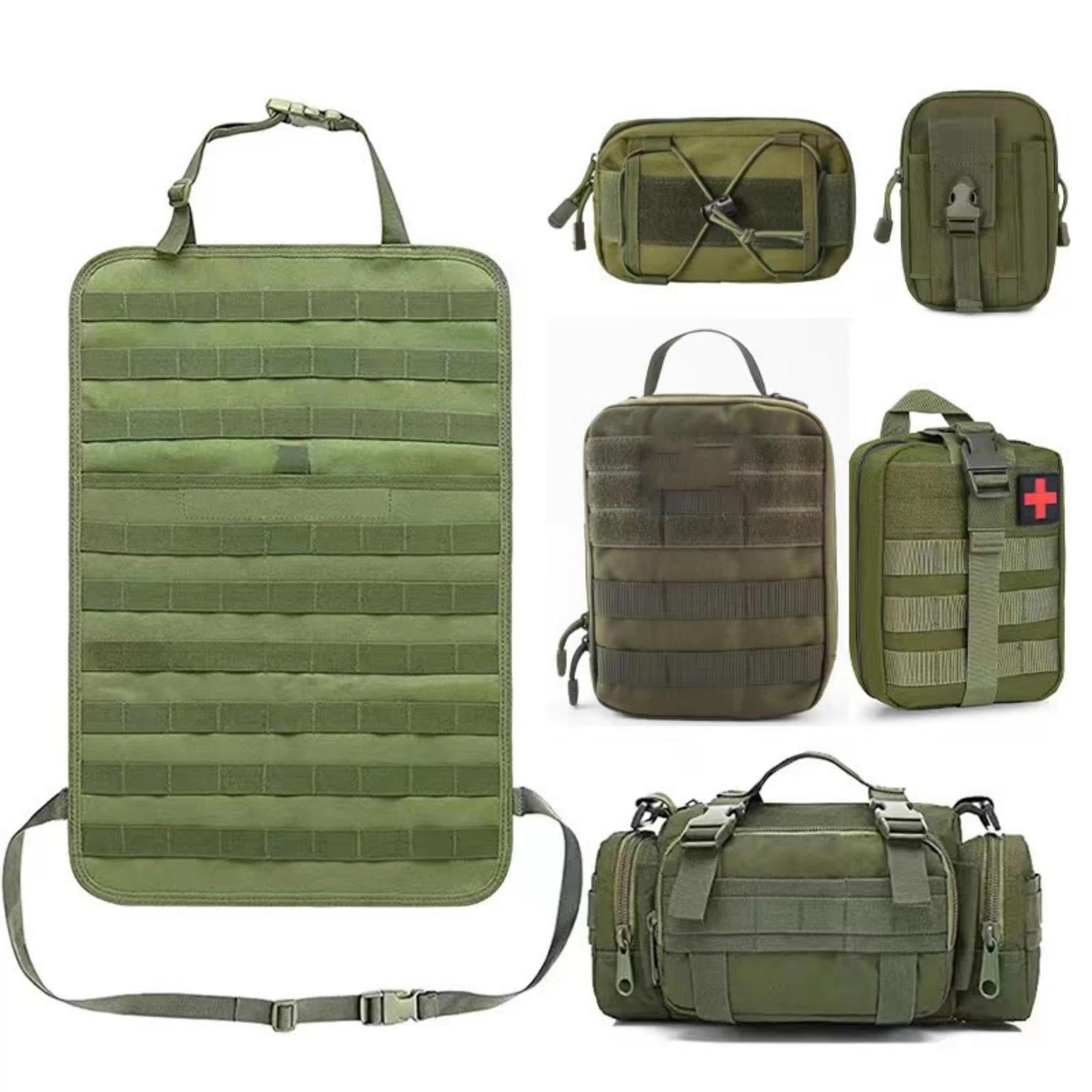 Reti per Auto Borsa da Appendere al Sedile Posteriore Organizer Tattici Borsa Portaoggetti Caccia E Auto A Guida Autonoma Borsa Portaoggetti Classificata Rete Portaoggetti Auto(Army Green)
