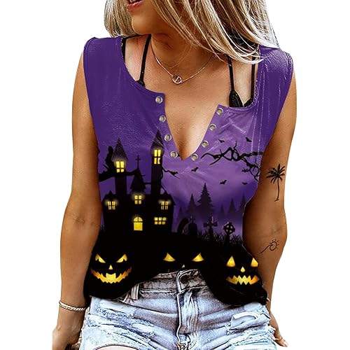 Tank Top for Women Sexy V Neck Casual Basic Tops Tie Dye Sleeveless Shirts with Ring Hole Country Music Style T-Shirts