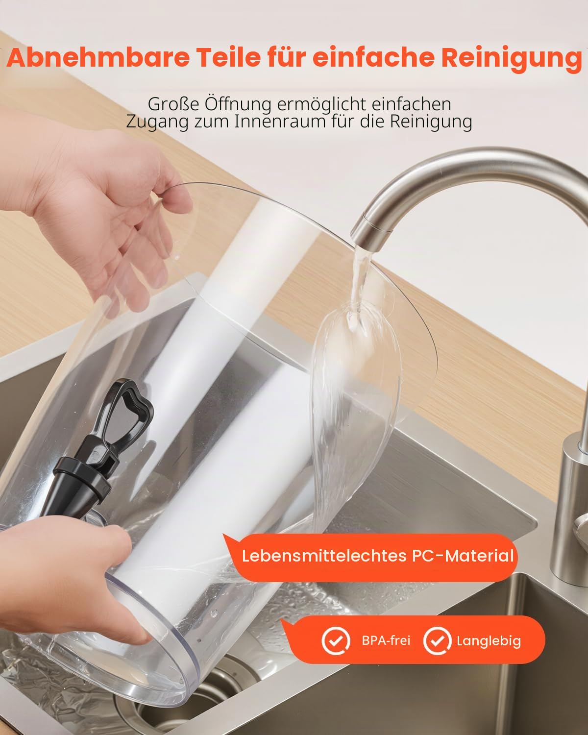 VEVOR Getränkespender (1 x 8 L) für Partys Saftspender (aus Edelstahl + Kunststoff) mit tropfsicherem Zapfhahn Wasserspender für Restaurants Partys, Limonade Eistee selbstgemachte Getränke Spender