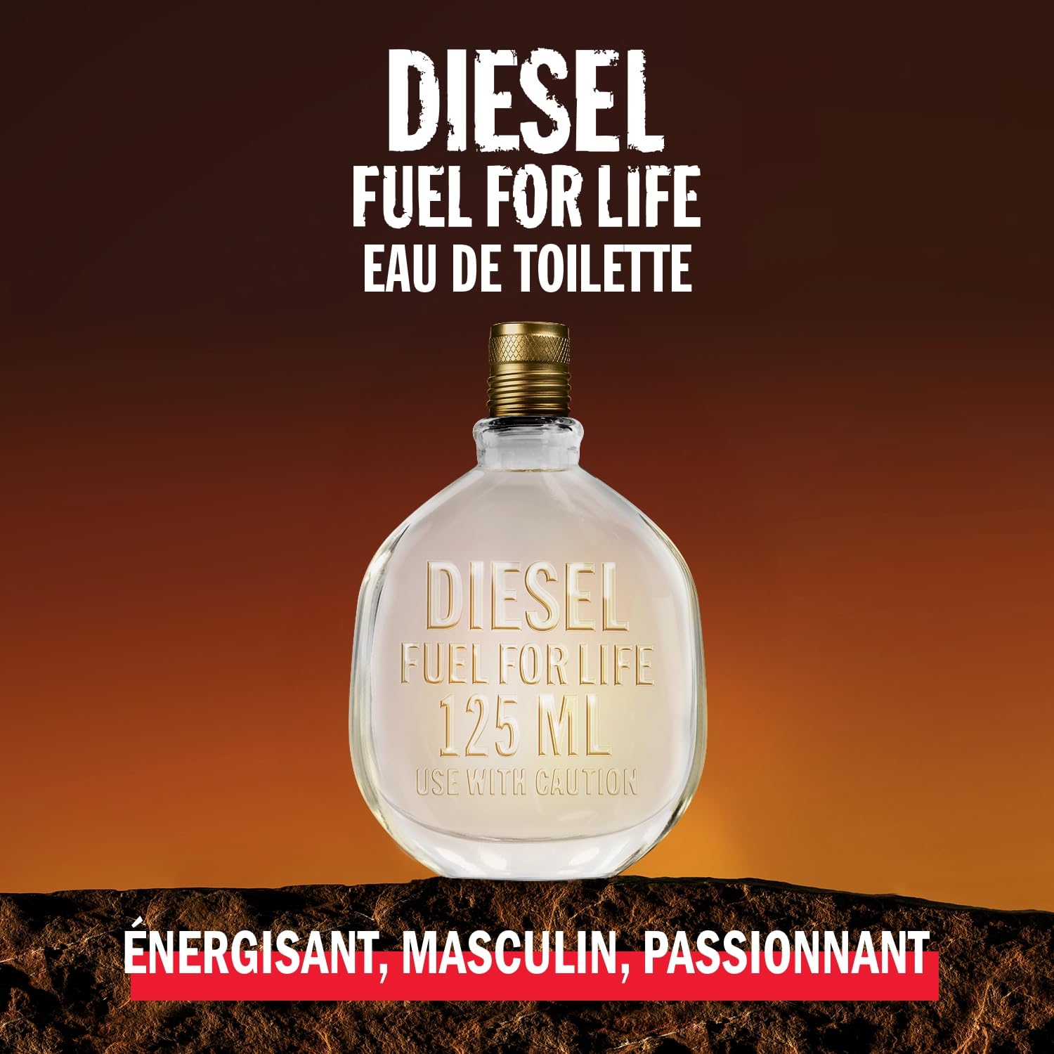 Lot de Diesel Fuel for Life, Eau de Toilette Pour Homme en Spray Vaporisateur, 50 ml + Biotherm Homme, Aquapower Comfort Gel Peaux Sèches, Gel Hydratant Visage pour Homme, 75 ml