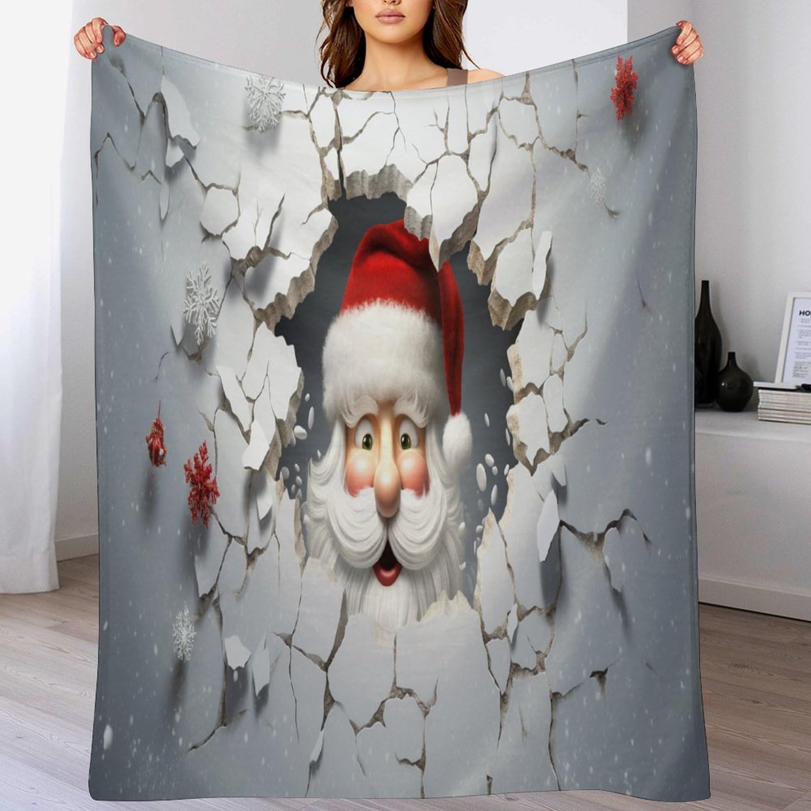 Couverture Père Noël douce et chaude de qualité supérieure pour grand canapé