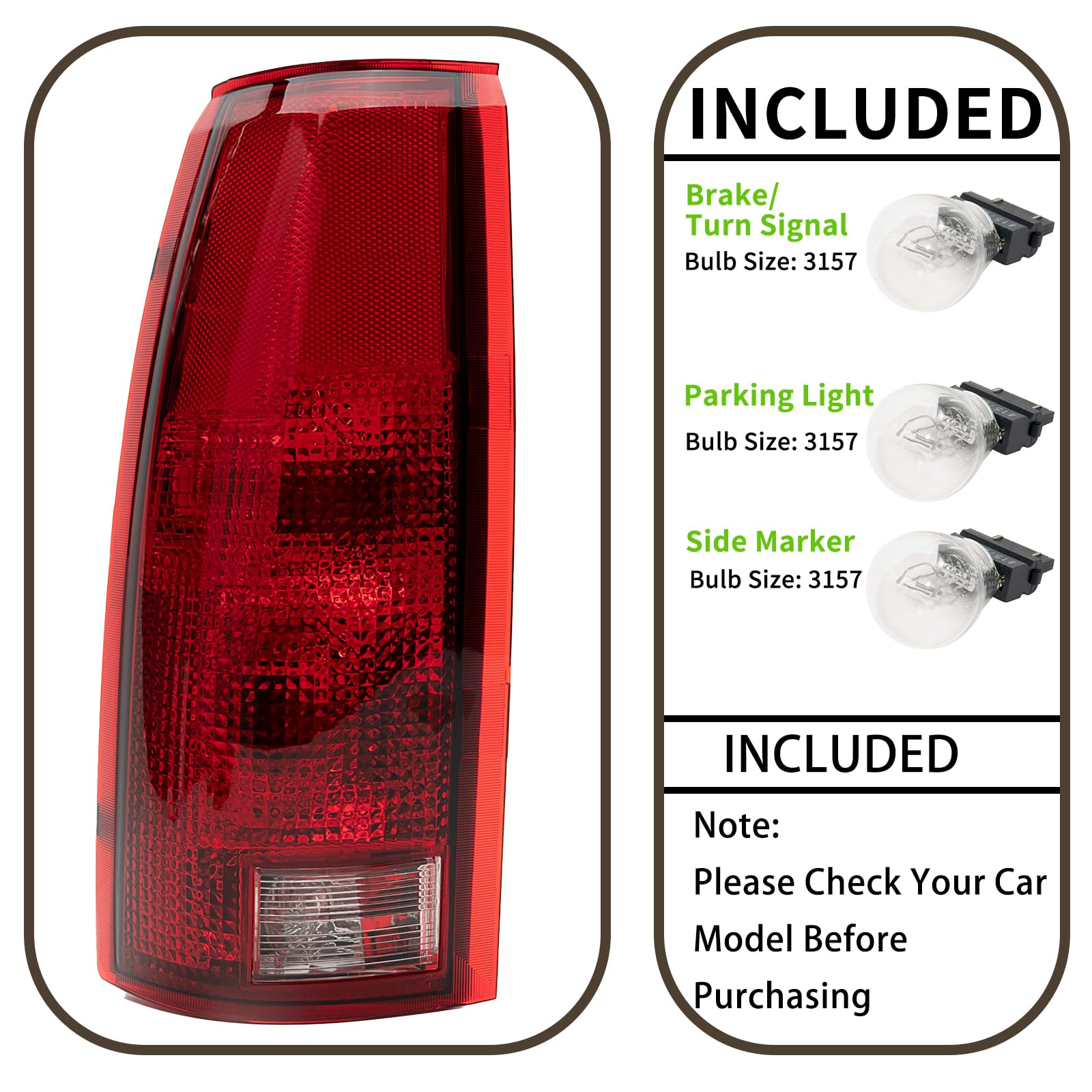 Amazon.com: Tail Light Assembly Compatible With Chevy GMC C/K