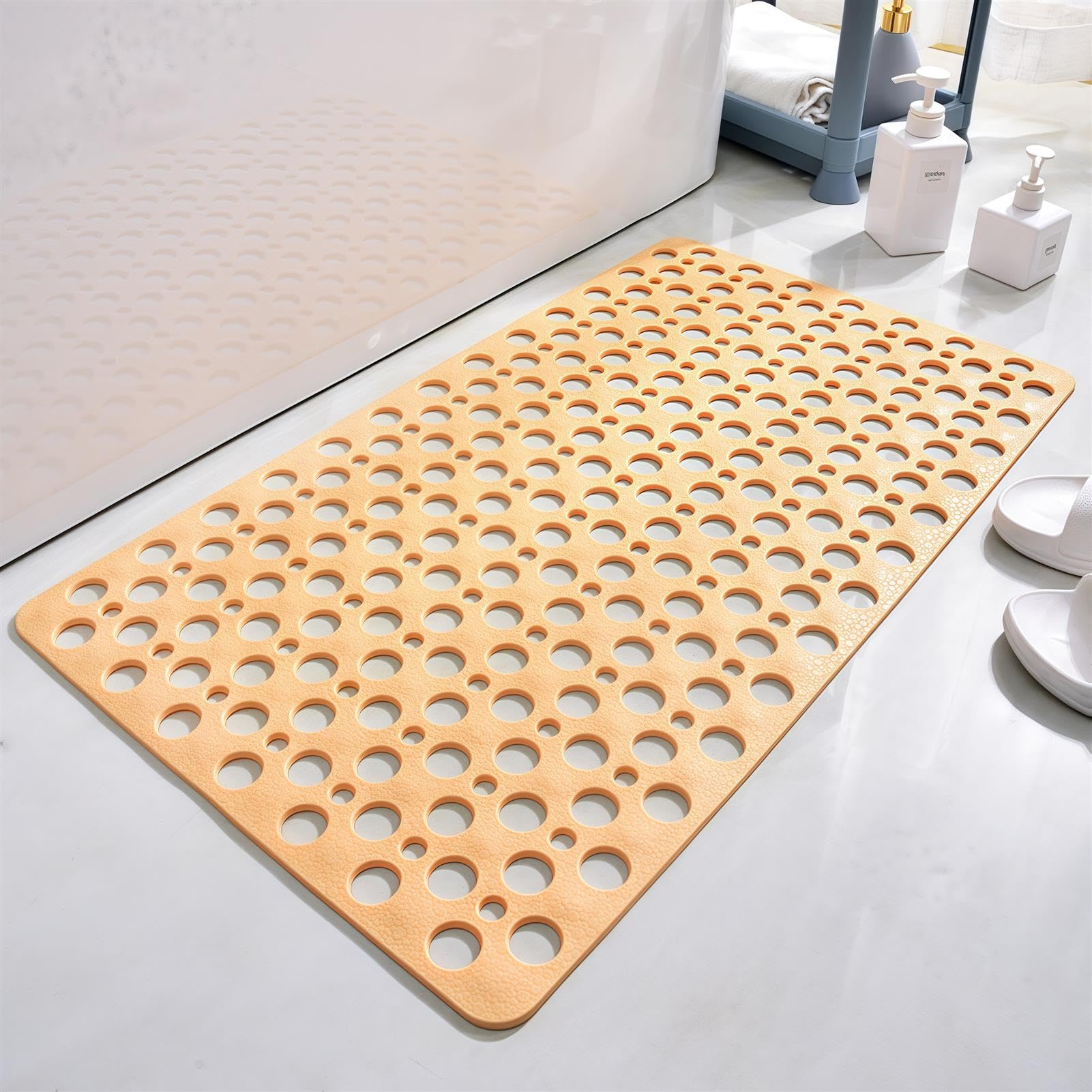 Alfombrilla Antideslizante BañEra y Ducha con Ventosas, Drenaje Secado RáPido, Alfombrilla BañO Suave y CóModa para BañEra, Suelo, Azulejos, Seguro Personas Mayores