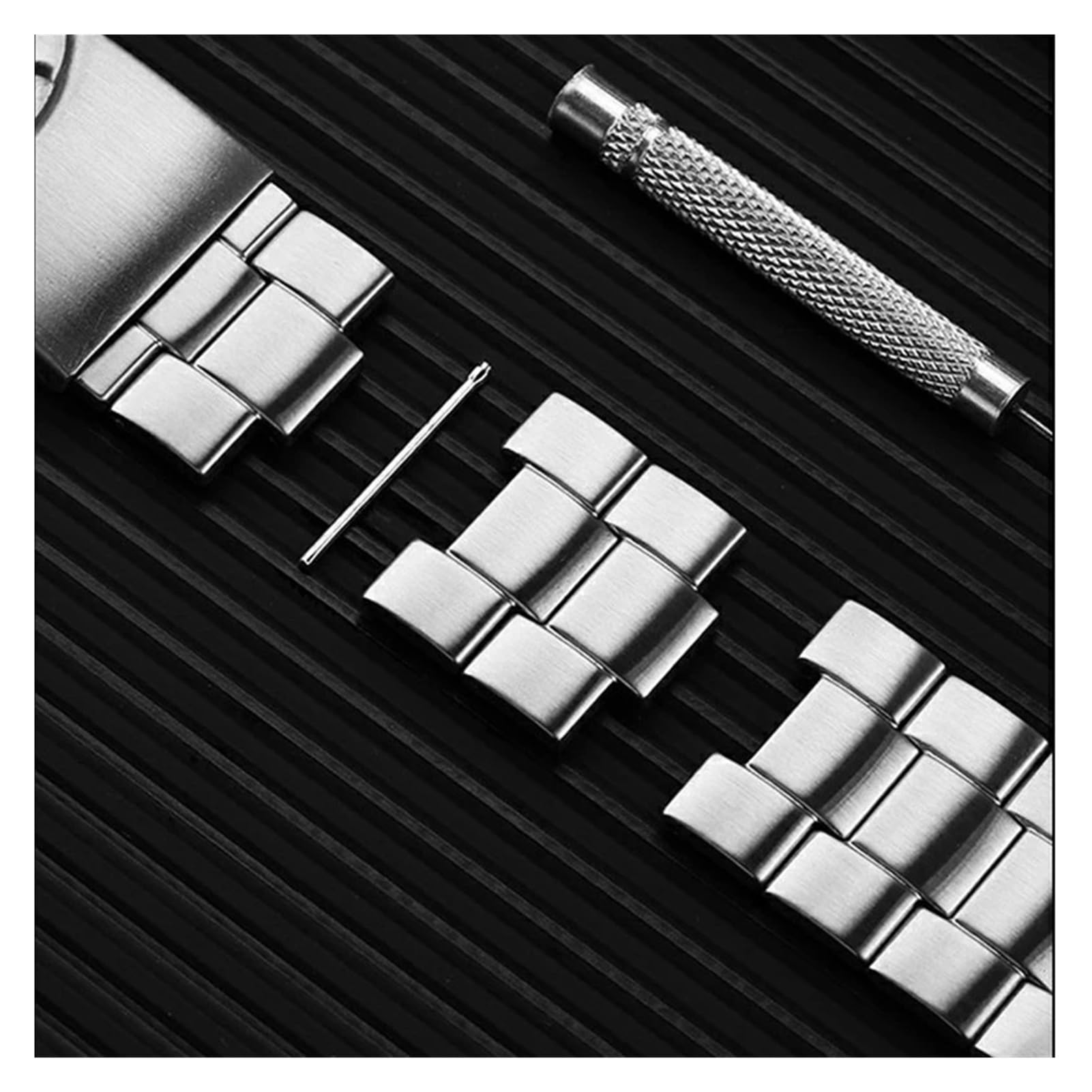 Bracelet de montre en acier de précision 20 mm compatible avec les bracelets d'interface concaves et convexes Swatch YTS401, YTS402, YTS407G, YTB400, YTS403 et 409