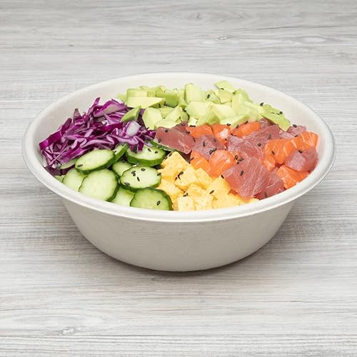 Miniatura 3 de KARAT EARTH PFAS - Tazón redondo de bagazo sin PFAS, apto para microondas y microondas, color natural, 500 unidades (24 onzas)