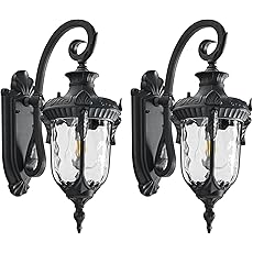 Outdoor Wall Lights for Porch, Patio, Garage - 17.1'' H White Exterior Lighting Fixtures, Waterproof & Anti-Rust Outside Wall Lantern, Vintage Outdoor Lights Wall Mount for House Exterior
