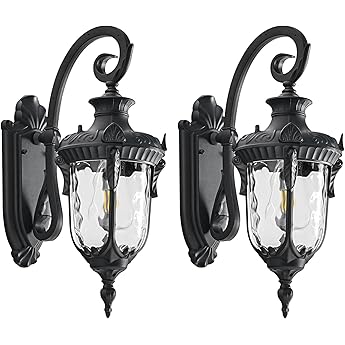 Outdoor Wall Lights for Porch, Patio, Garage - 17.1'' H White Exterior Lighting Fixtures, Waterproof & Anti-Rust Outside Wall Lantern, Vintage Outdoor Lights Wall Mount for House Exterior
