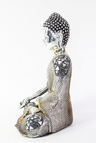 Miniatura 3 de Feng Shui 8 "Galvanizado en reposo meditando Buda estatuas de paz (G16500)