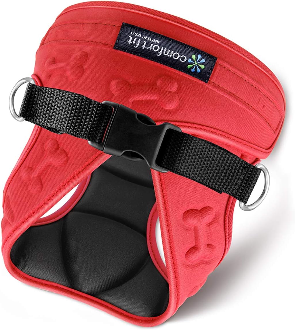 Metric USA Comfort Fit Step in Dog Vest Harness Easy to Put on Take Off Adjustable Soft Padded Puppy Harness Vest for Small and Medium Dogs (X-Small, Red)
