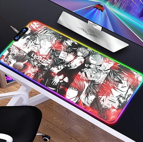 Mouse Pads Anime Gaming Mouse Pad Computer RGB Backlit Mause Pad XXL Large LED Mousepad Desk Keyboard Mat 900x400x4MM
