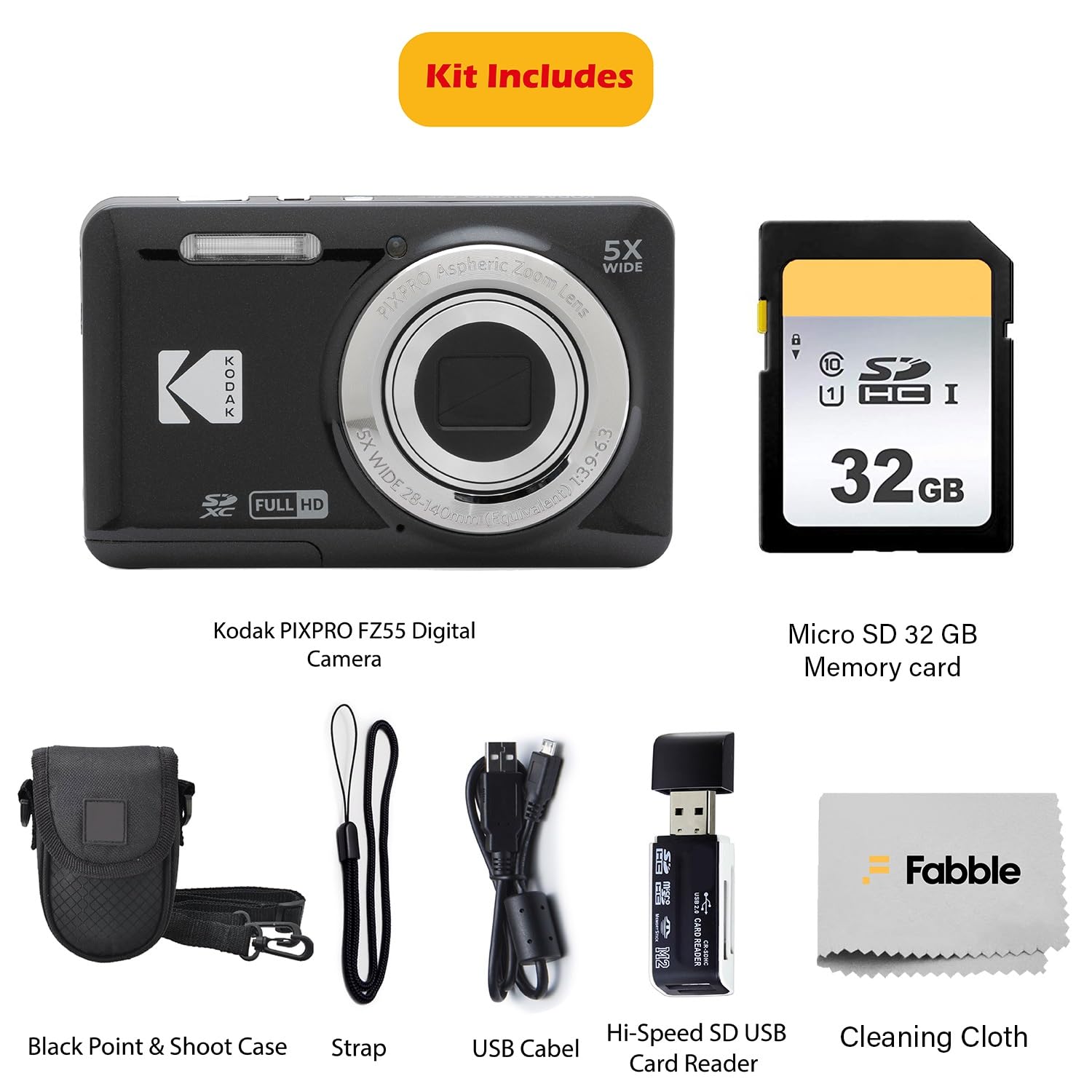 Amazon.com : KODAK PIXPRO FZ55 16MP Digital Point & Shoot Camera