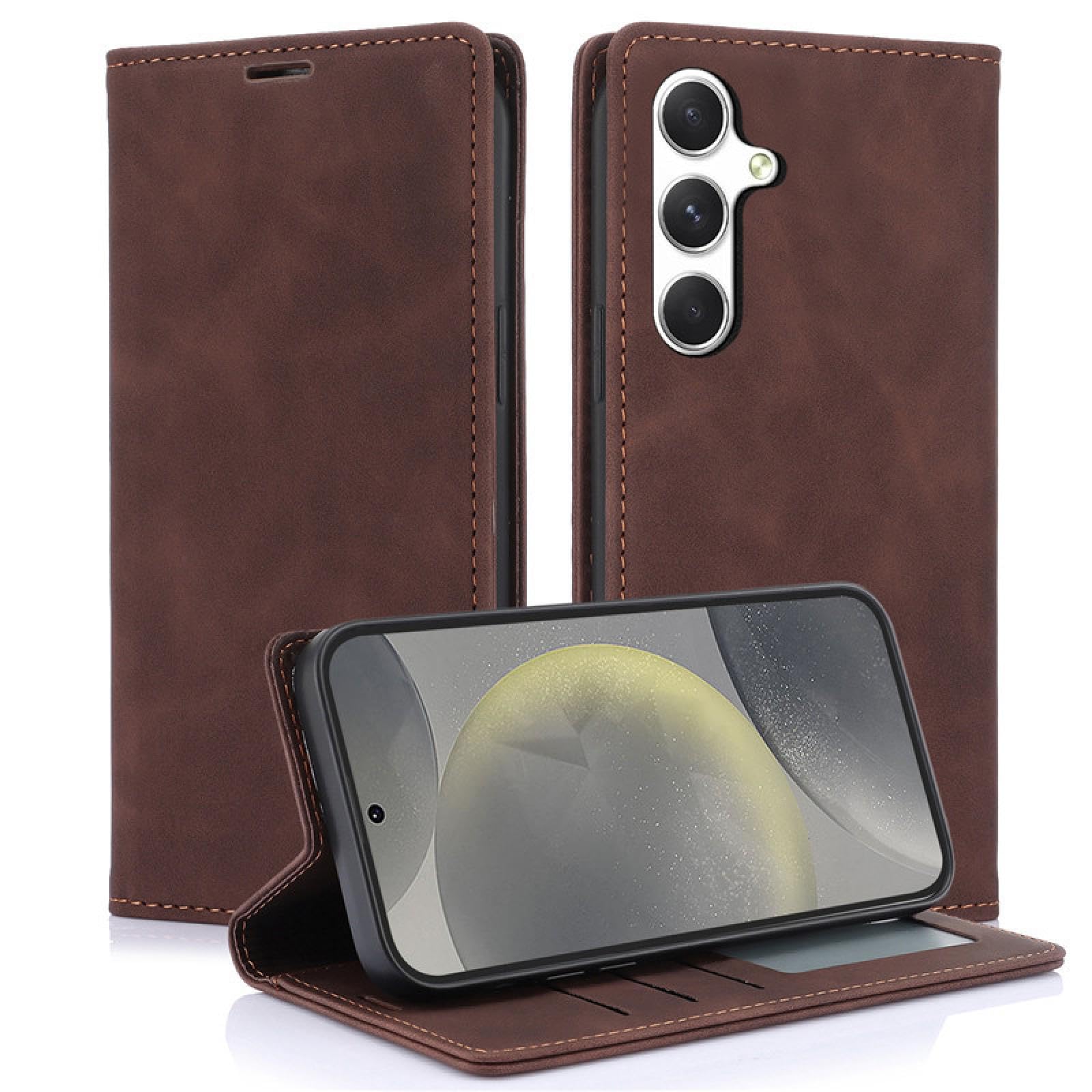 Für Samsung A72 (4G 5G) Handyhülle Brieftaschen-Cover (Für Samsung A72 (4G 5G)/Kaffee)