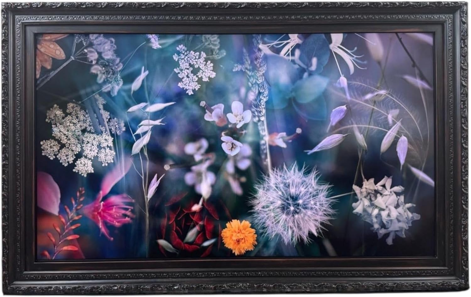 32, 43, & 50 inch Handmade wood ornate TV Frame for Samsung The Frame TV. Distressed Black Finish (not for use with other models) (43 INCH)