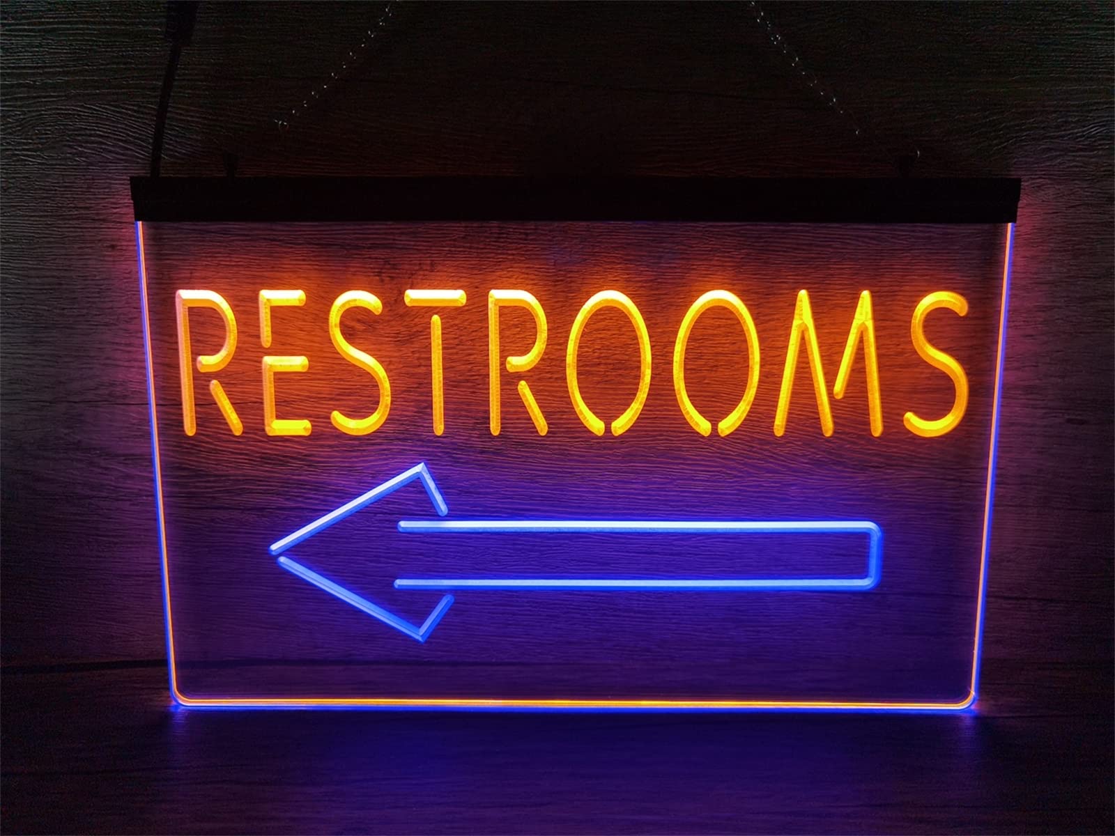 REWIS Restroom Arrow Point to Left LED Neon Signs