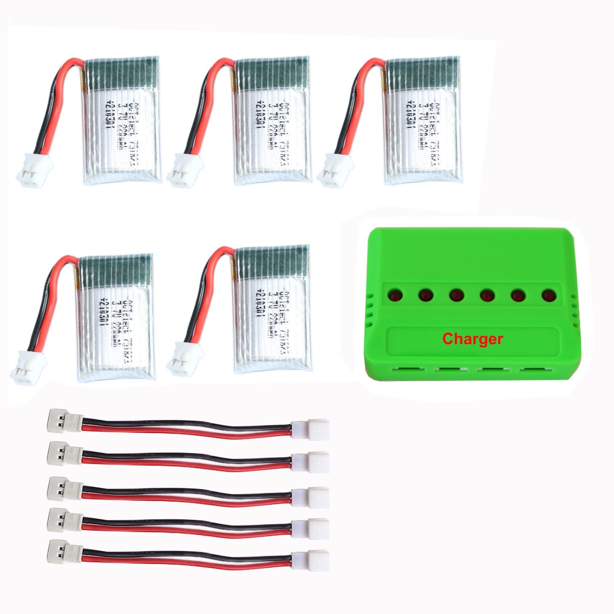 sea Jump 5PCS 3.7V 150mah Lithium Battery with Charger for NH010 F36 H36 E010 E010C E011 E011C E013 3.7V 220MAH Aircraft Battery