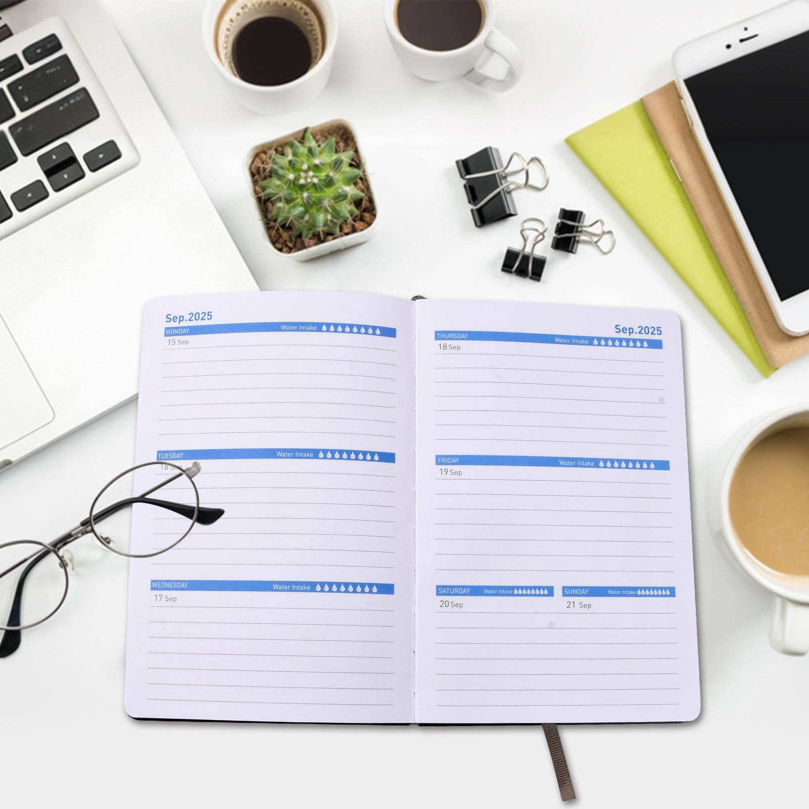 Agenda Diary Planner with Pen Holder, A5 Week to View Diary 5.5 * 8.1In, 18 Month Diary 2025-2026.6, with Monthly Tab - Image 4