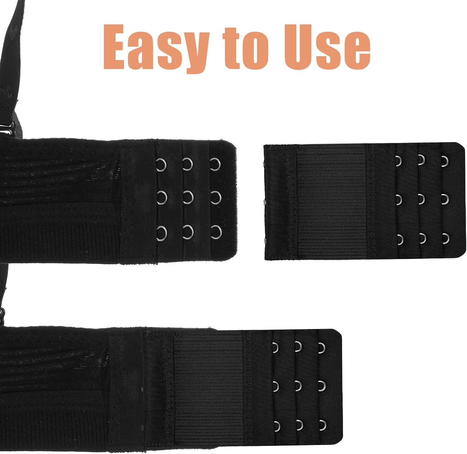 8Pcs Bra Extender 3 Hook, 4 * 0.8 Inch 3 Hook Bra Extender Adjustable Comfort Fit for Maternity and Sports Use (Multicolor) - Image 4