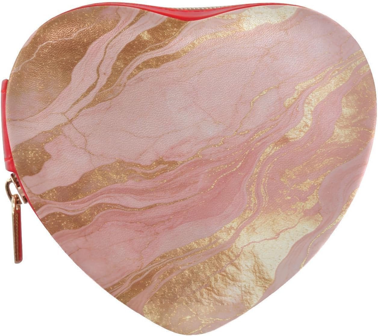 Gilded Blush Marble Jewelry Gift Box Heart Shaped Compact Storage Girlfriend Wife for Mothers
