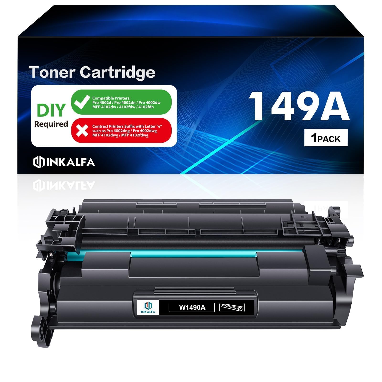 inkalfa 149A Kein Chip Kompatible Tonerkartusche für HP W1490A W1490X 149X Laser Pro 4002DW 4002DN 4102FDW 4102FDN 4102DW Schwarz, 1-Pack