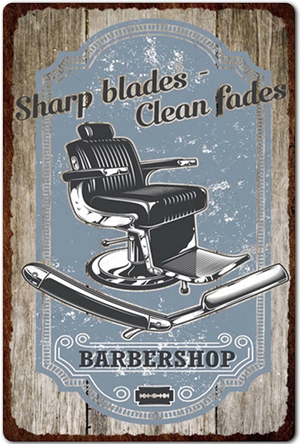 Targa da parete in metallo con design retrò originale | Sharp Blades