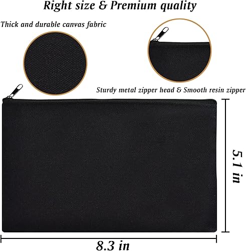 Vista 61 de ZeeDix Bolsa de lona, bolsa de cosméticos multiusos con cremallera, bolsa de lona con cremallera para manualidades, bolsas de maquillaje en blanco