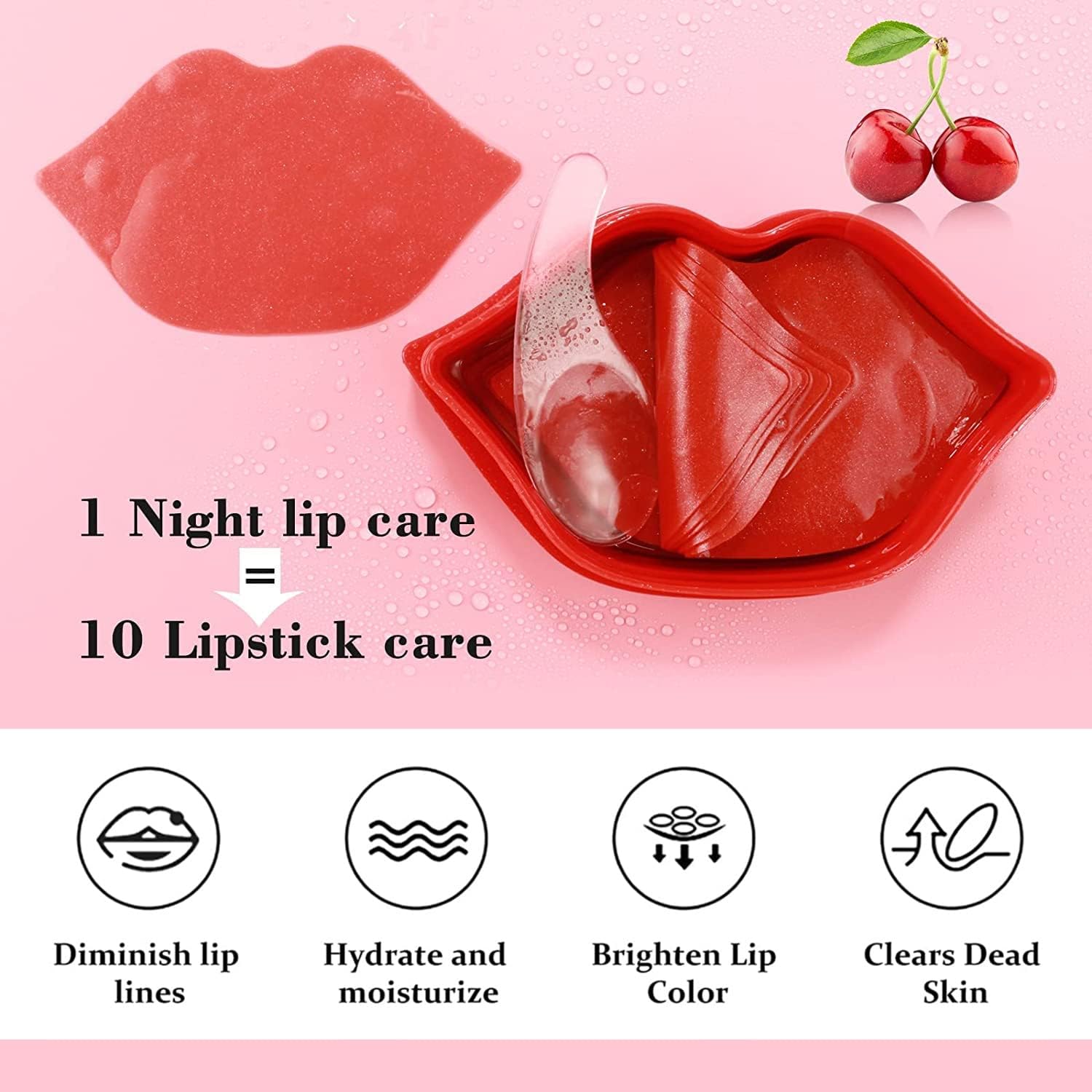 Mysense 20Pcs Moisturizing Lip Mask,Plump Dry Lips Reduces Lip Lines