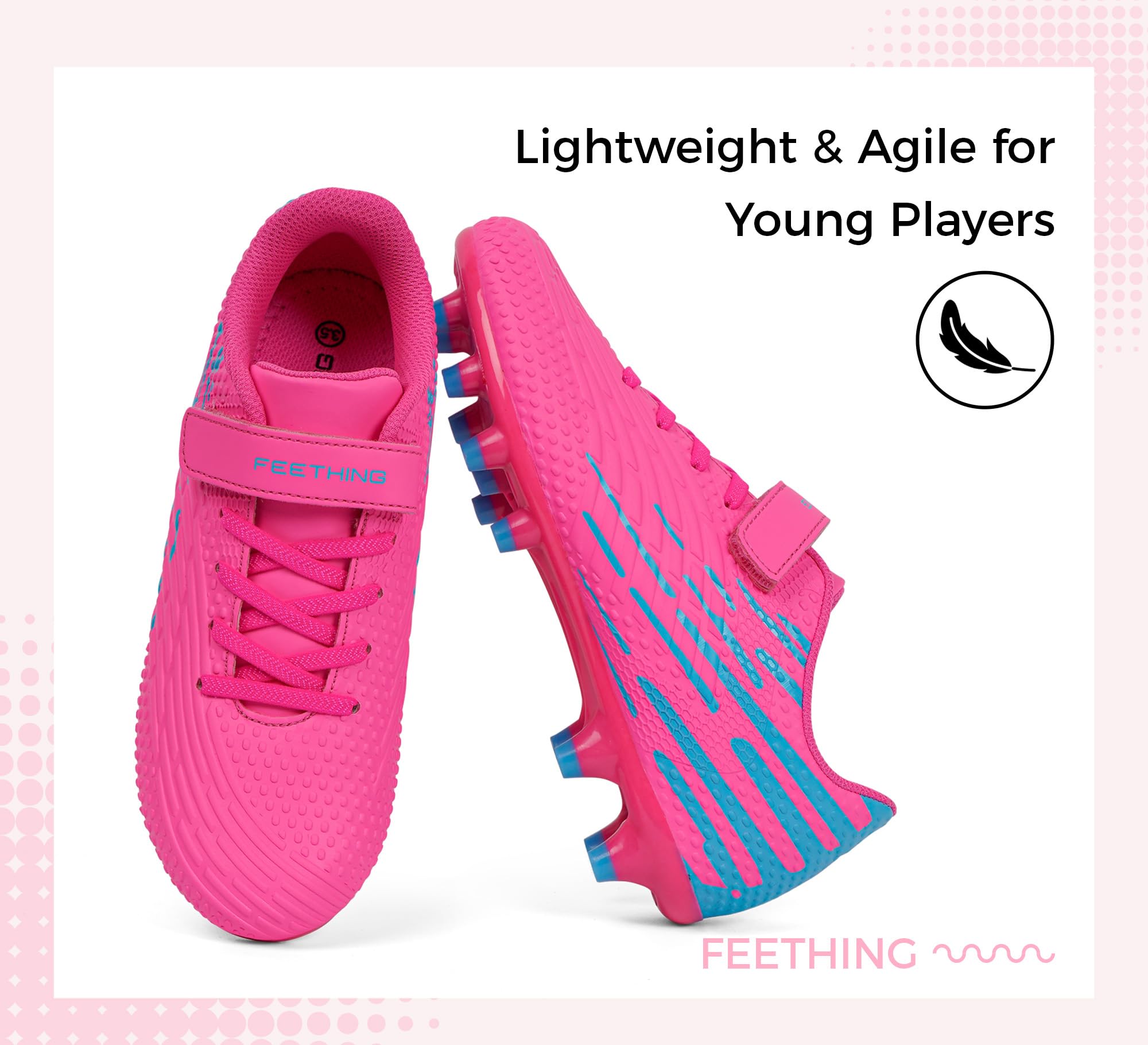 Chaussures d'Entraînement de Football Enfant à Lacets Auto-Agriffants Enfilage Rapide pour S'Entraîner sur Tous Terrains Garçon Fille