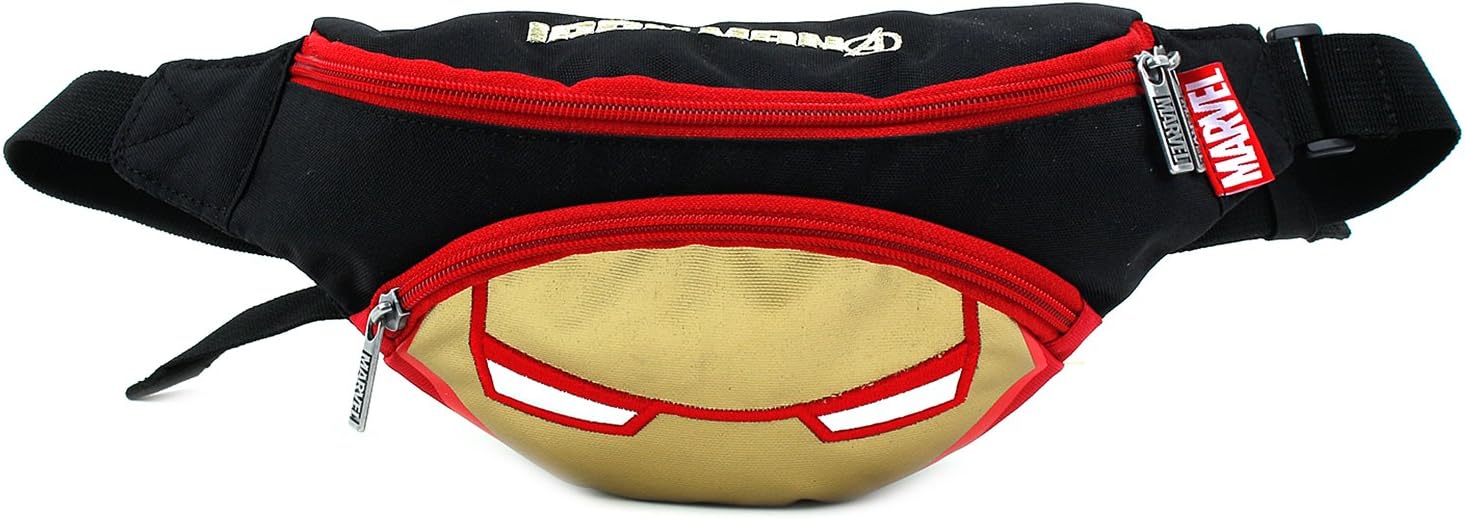 Marvel Hero Iron Man Face Avengers HipSack Waist Fanny Pack Zipper Shoulder Crossbody Bag for Boys