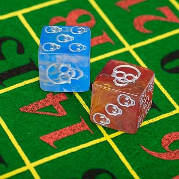 10Pcs Acrylic Six Sided Dices Set Skull Pattern Table Game Round Corner Role Playing Board Accessories Skull Pattern Dices Table Accessories For Role Playing Games