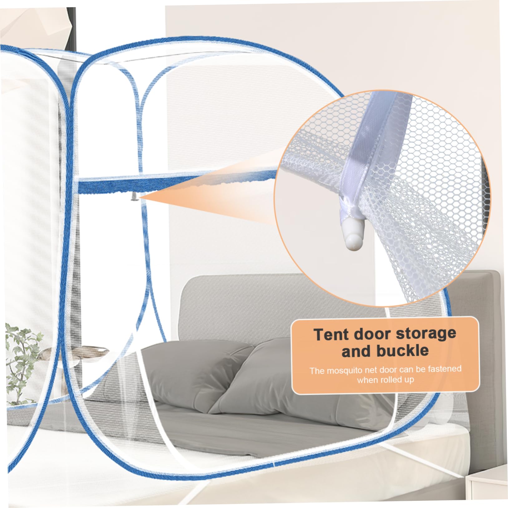 IMIKEYA Tente Moustiquaire pour Lit Filet avec Fermeture Éclair Tente pour Lit avec Ouverture Large Pliable pour Chambre