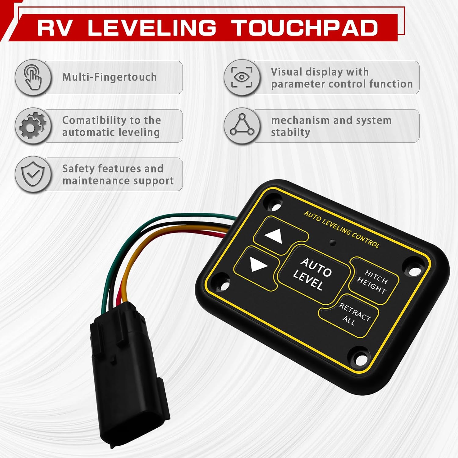 425306 Quick Level Touch Panel Assembly w/RV Auto Leveling Compatible with Lippert Ground Control & for Level-Up Hydraulic Leveling System