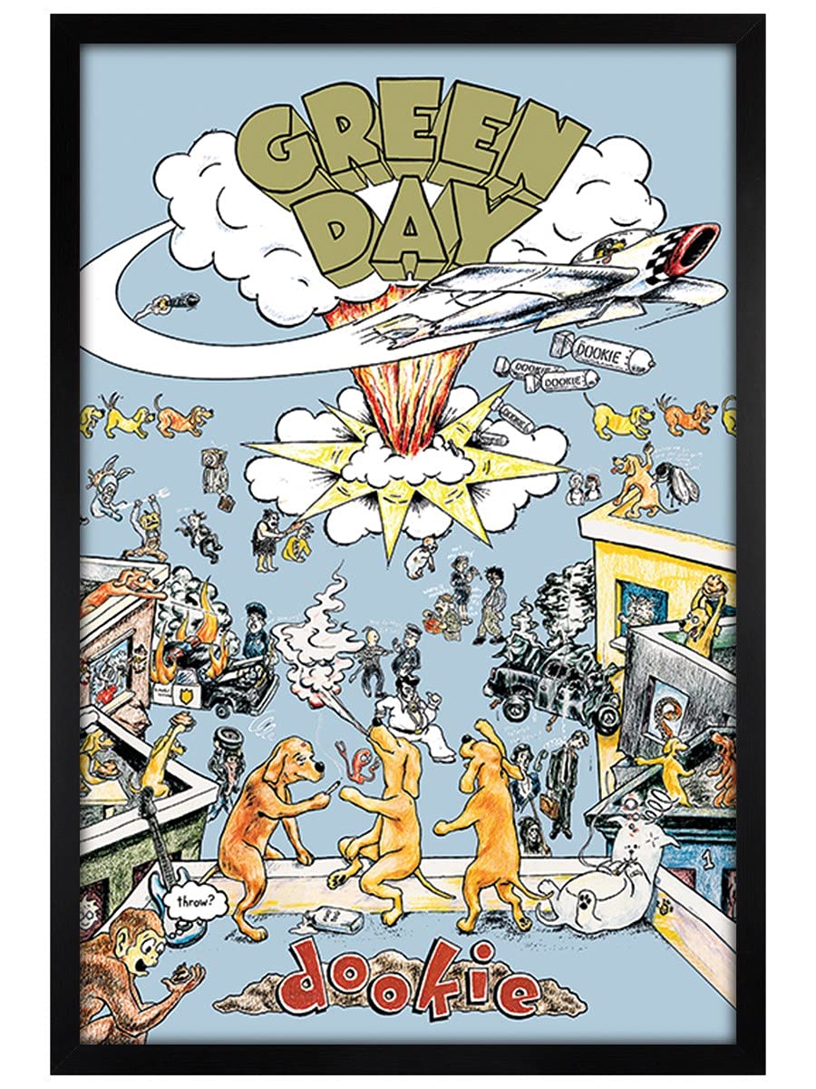 Grindstore Green Day Black Wooden Framed Dookie Maxi Poster 61x91.5cm