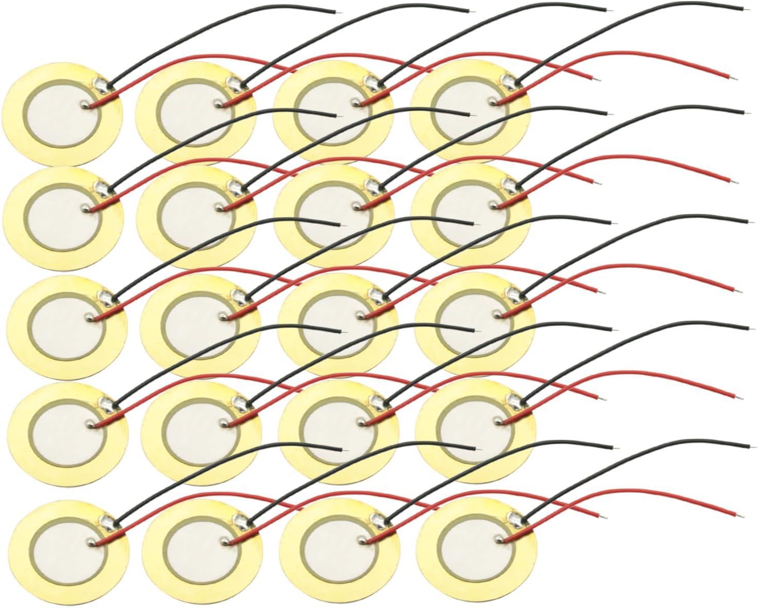 20PCS 27mm Piezo Elements Sounder Sensor Trigger Drum Disc + Wire Copper,Piezoelectric Sensor