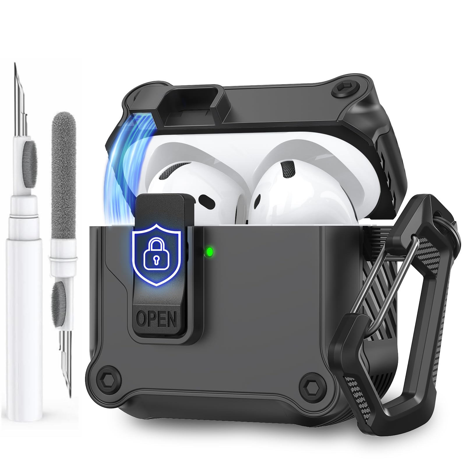 Amazon.com: AhaStyle AirPods 4 Case Cover with Secure Lock Clip