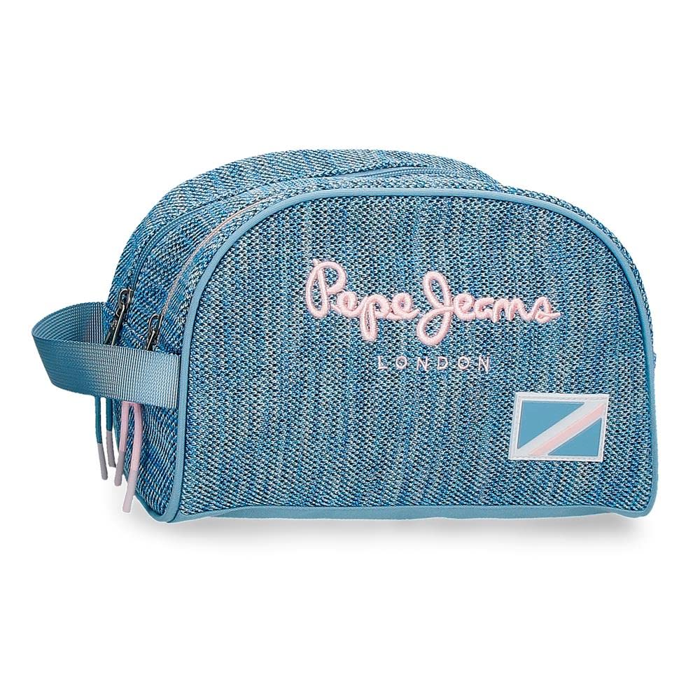 Pepe Jeans Aidan Kulturbeutel – Hartschalen-Kosmetiktasche, 29x21x15 Cm, 9,14 Liter, Blau, Mit Umhängeriemen
