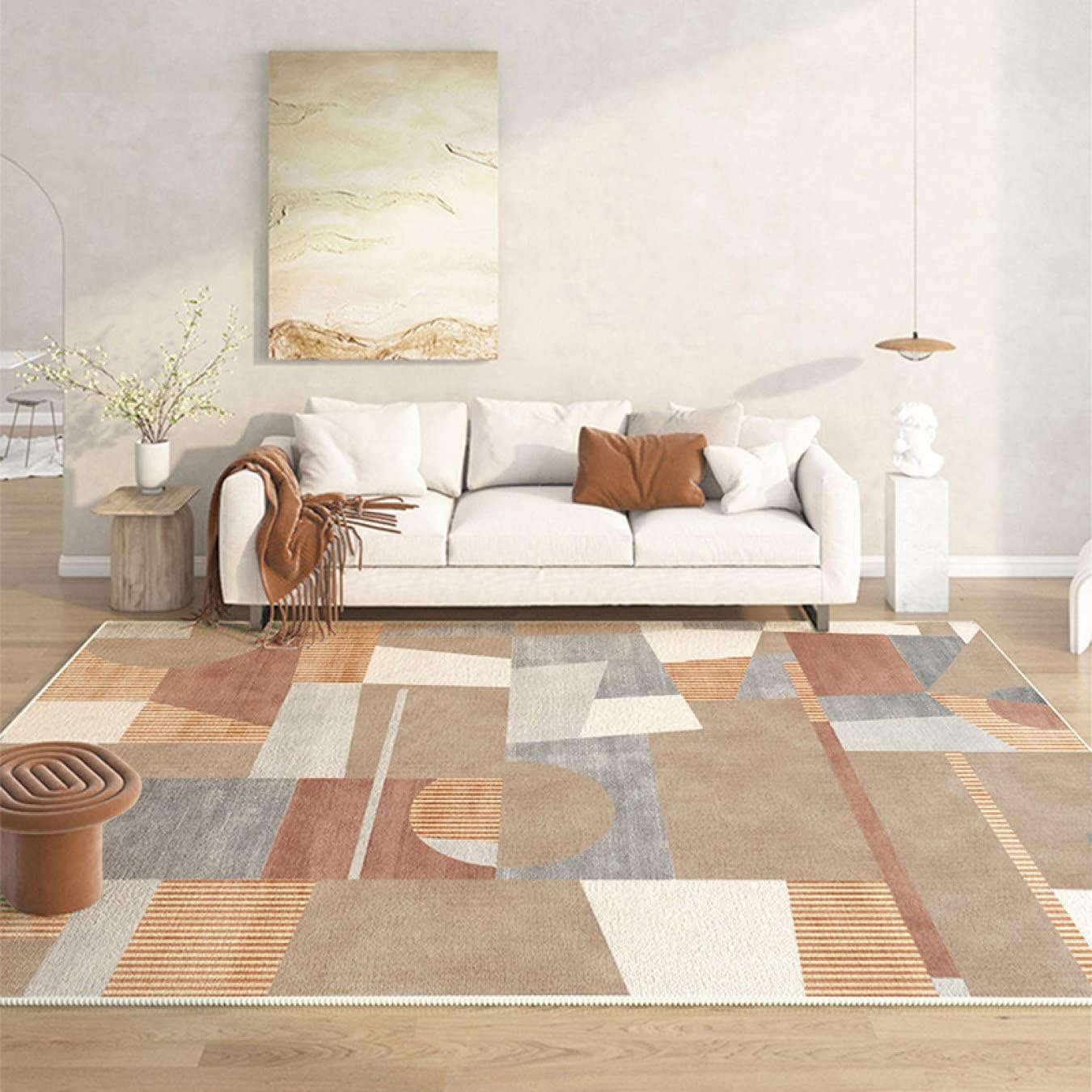 [YXSNG] ラグマット 絞り染め ラグ じゅうたん 北欧 カラー モダンか わいい おしゃれ 大きいサイズ カフェ風 洗える 室