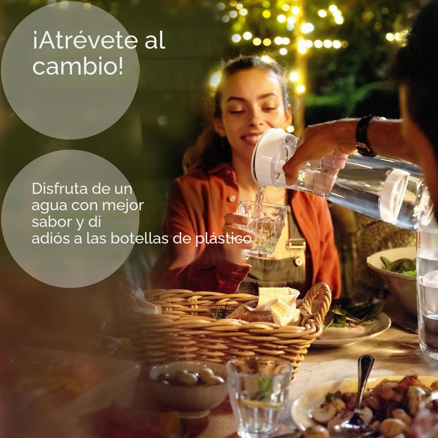 BRITA Botella filtrante blanca de grafito x6 filtros MicroDisc INCL - reducida El Cloro, Algunos PFAS, pesticidas, herbicidas y hormonas, Conserva minerales como El Calcio y el Magnesio
