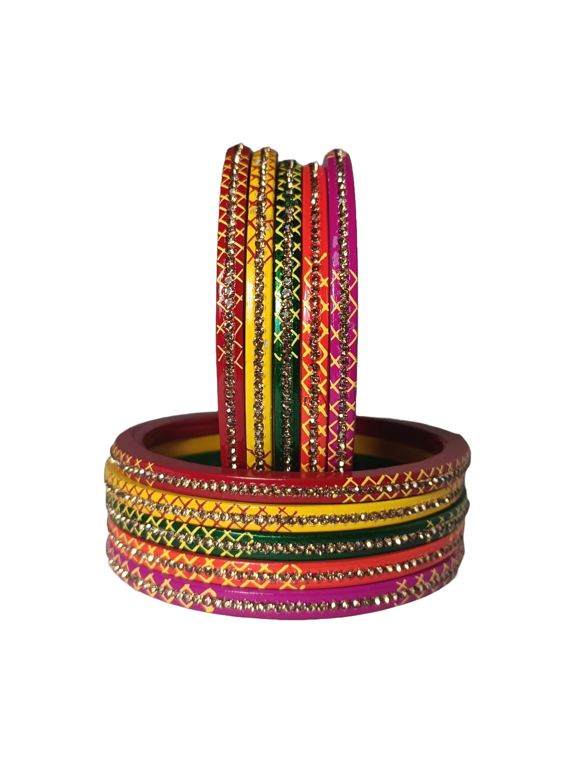 Traditional Rajasthani Multicolor Lac Bangles Set Women and Girls | Jaipuri Chudi Set (Set of 1) 100% handmade | Pure Lac Made By Japuri Artist (2.4) (B0CQP559RM) Amazon Price History, Amazon Price Tracker