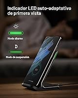 Vista 4 de INIU Cargador inalámbrico, [paquete de 2] Soporte de carga inalámbrica rápida de 15 W con luz adaptativa compatible con iPhone 17 16 15 14 13 12 Pro