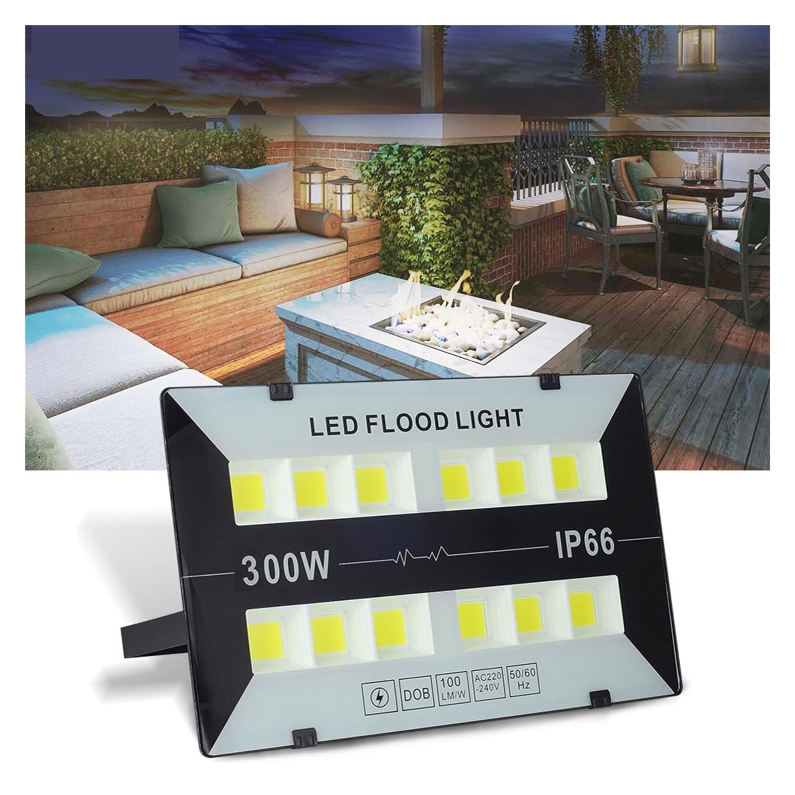 Luce Di Inondazione A LED 50W 100W 200W 300W Luces Illuminazione For Esterni For Esterni Faretto A LED Lampione A LED Lampada Da Parete Impermeabile IP66 Faretti da Esterno(200W)