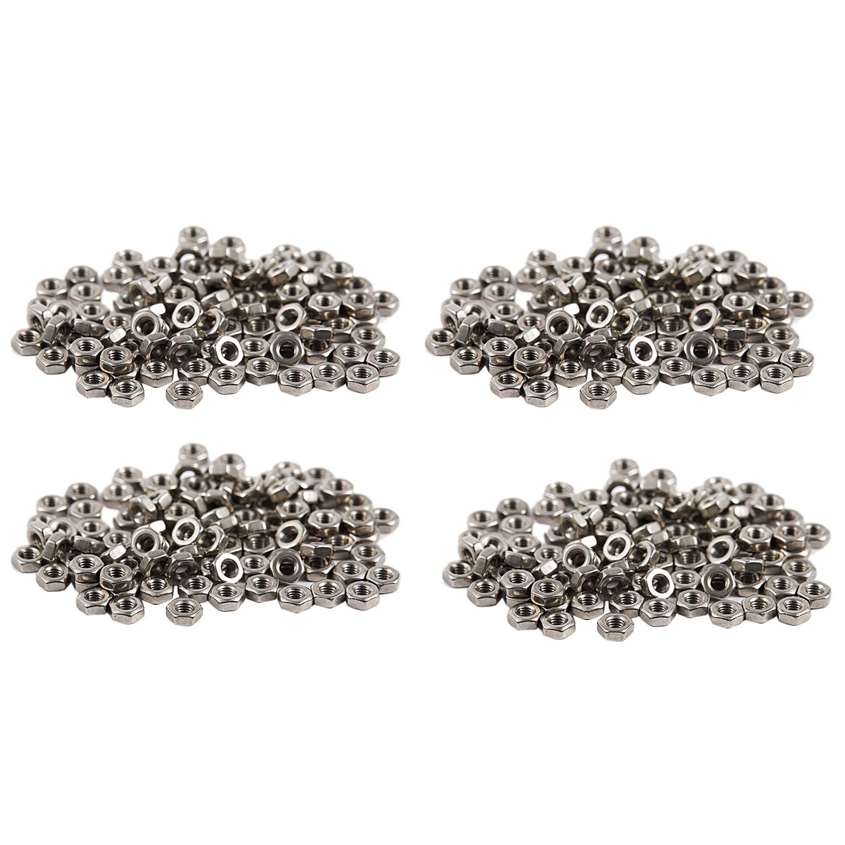Jnchdghwa Women's Silver Tone 400Pcs M3 3Mm Thread Hex Metal Nut Fastener