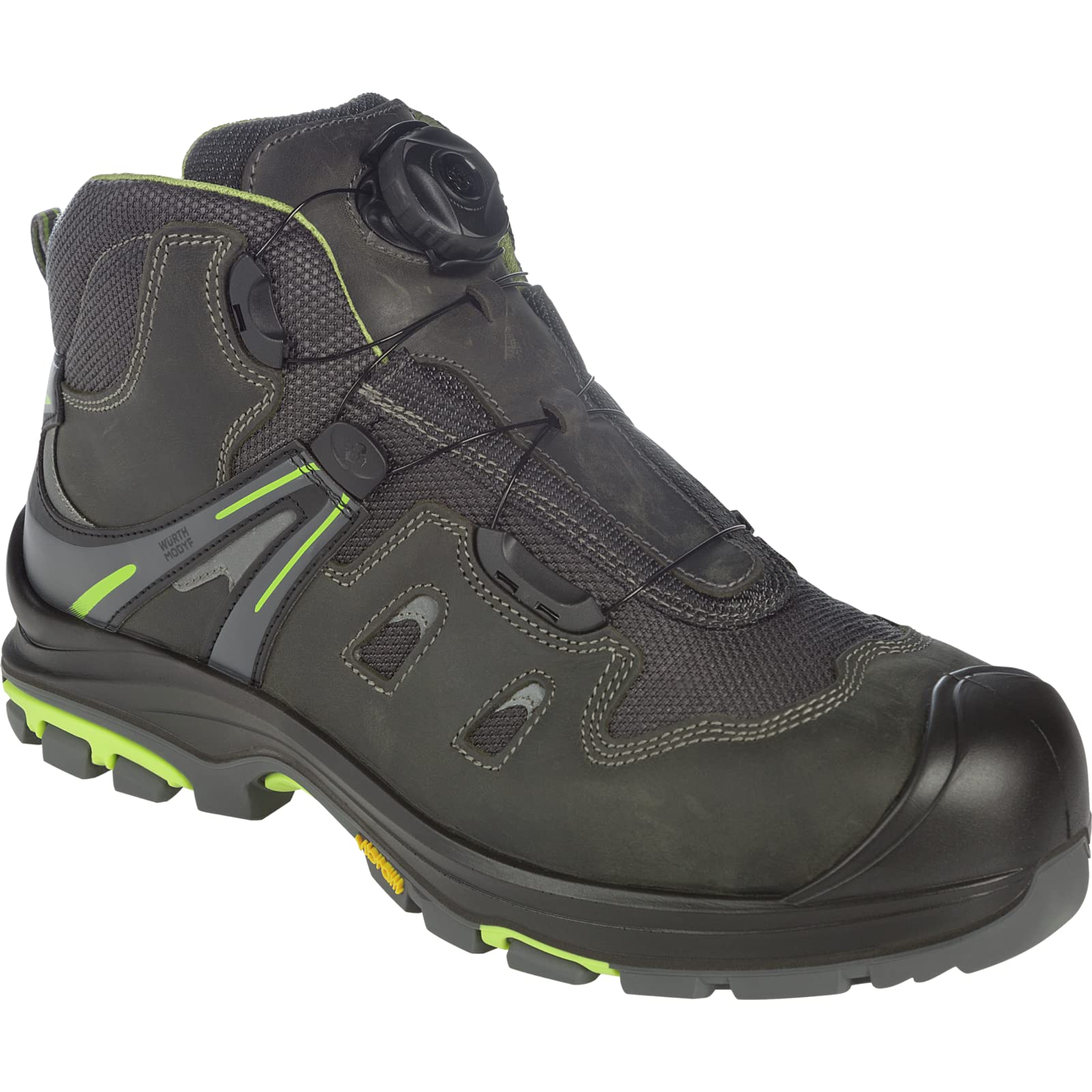 WÜRTH MODYF Sicherheitsstiefel S3 SRC Techno Flexitec in anthrazit lemon - Arbeitsschuhe für Herren und Damen - mit Metallelementen & wasserabweisend - in den Größen 38-47