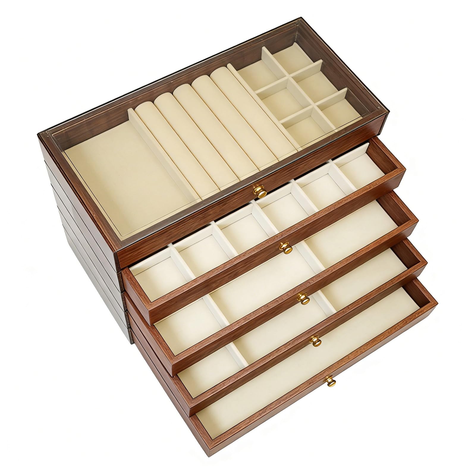 Joyero de Madera, Organizador con Ganchos para Collares, 5 (5