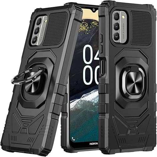 Miniatura 6 de Compatible con Nokia G310 5G Funda para teléfono con protector de pantalla de vidrio templado, soporte de anillo para montaje magnético de