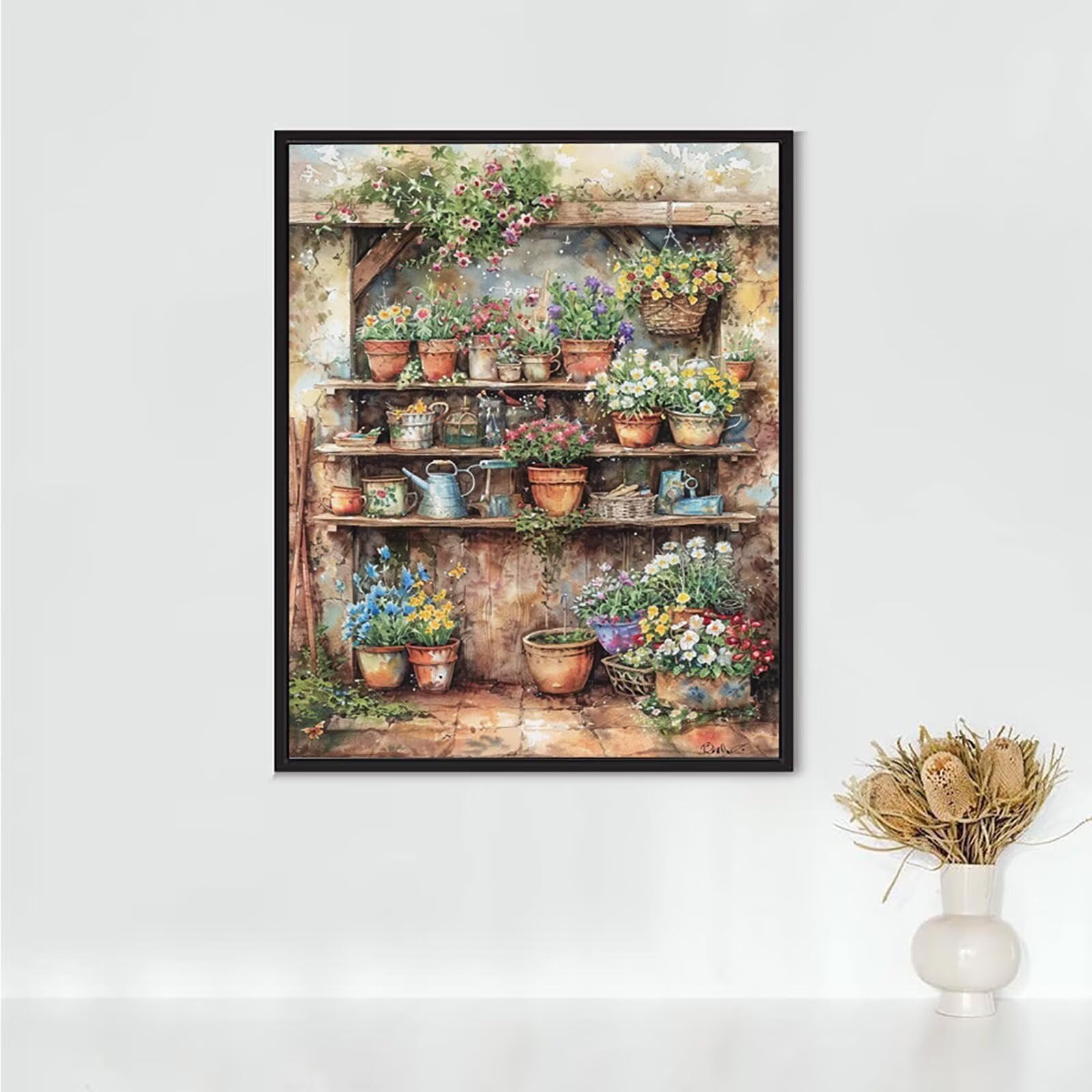 Diamond Painting Pianta, Diamond Painting Erwachsene Vaso Bastelset, DIY Diamant Malerei Runder Vollbohrer Diamanten Kinder Malerei Stickerei Kreuzstich Dekoration, Geschenk 90x120 cm PJY9 K-6