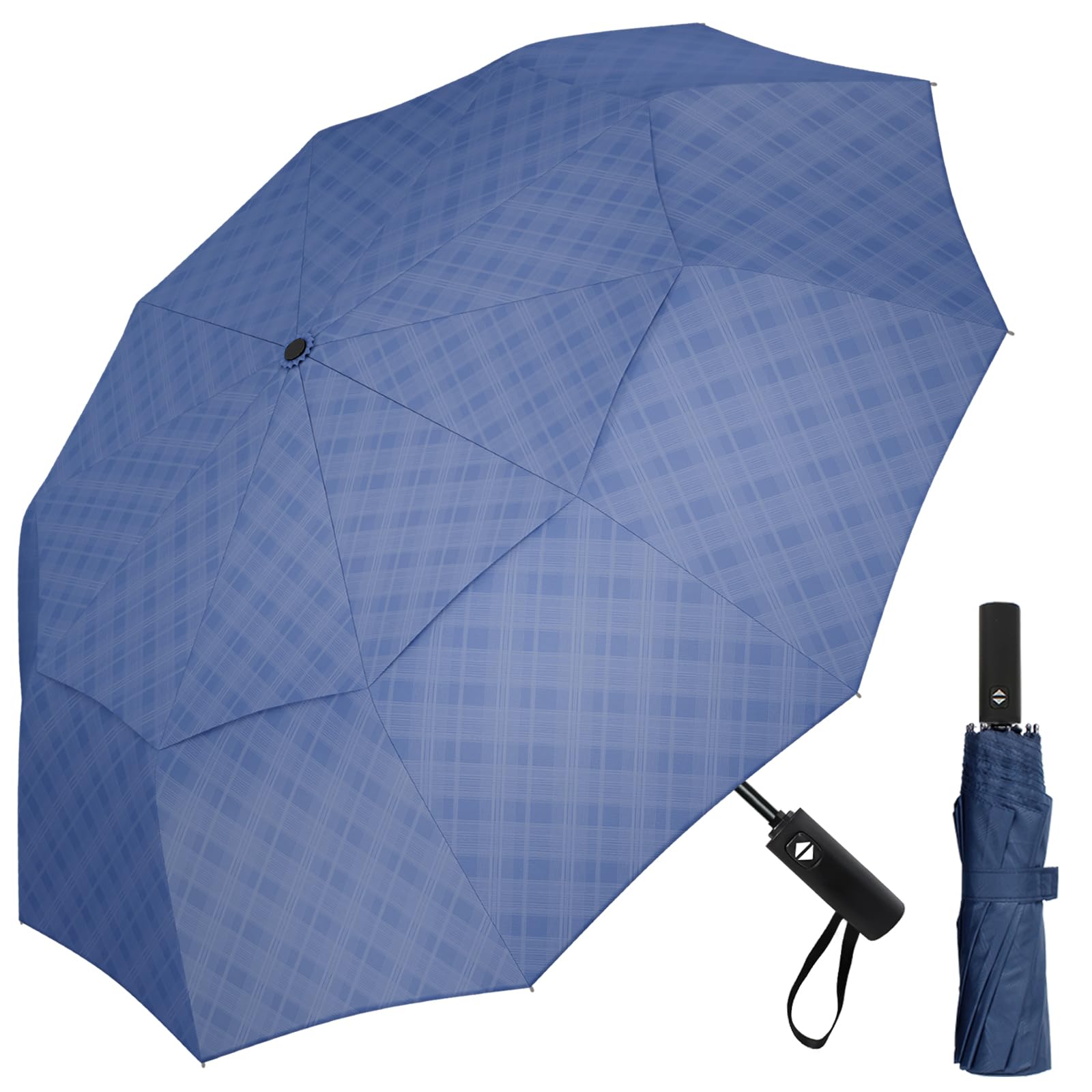 Satol Golf Umbrella 54 Inch Windproof with Auto Open Close, Windproof 10 Ribs Double Vented Canopy - Compact Design Fits Golf Bag, Backpack, Car โ image 1