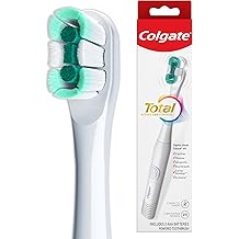 Colgate Total Battery Powered Electric Toothbrush, 1 Pack, Soft Bristle Battery Toothbrush for Adults, Includes 2 AAA Batteries and Built In 2 Minute Timer, Sensitive and Regular Brushing Modes, White