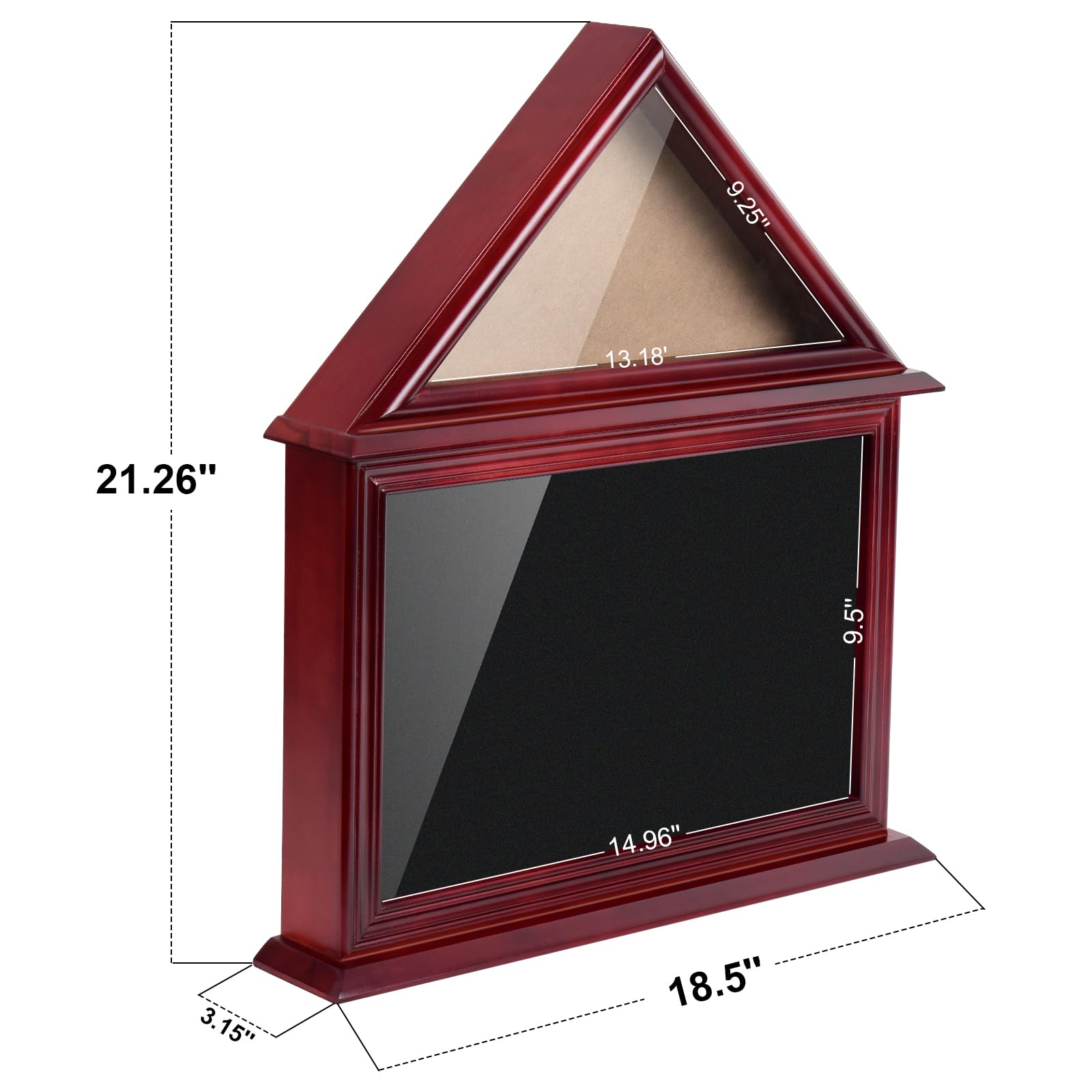 DECOMIL Espositore Per Bandiera Militare 12,7x22,9 Cm – Base In Legno Ciliegio Con Emblemi Esercito, Marina, Aeronautica, Marines